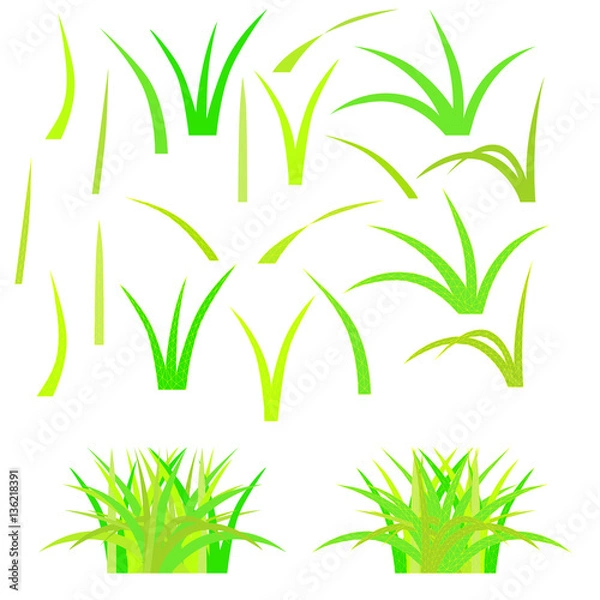 Obraz Isolated mosaic grass. Vector illustration. Easy to modify and color.