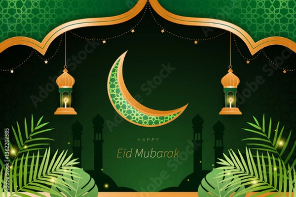 Fototapeta Ramadan Kareem Emerald Green and Black Elegant Background