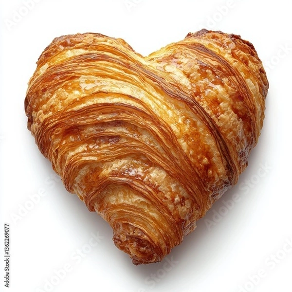 Obraz Heart shaped croissant with symmetrical layers
