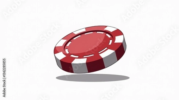 Obraz Single Red Casino Chip Illustration