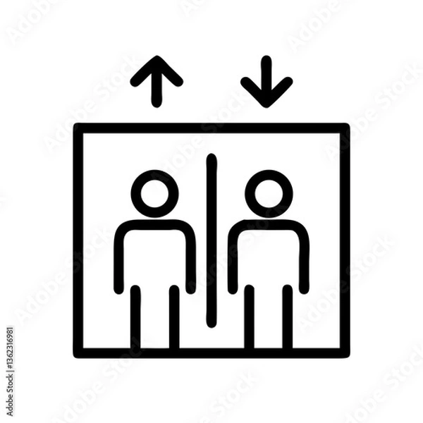 Obraz Simple elevator icon with up and down arrows