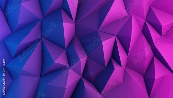Fototapeta Abstract Geometric Purple and Blue Triangular Background