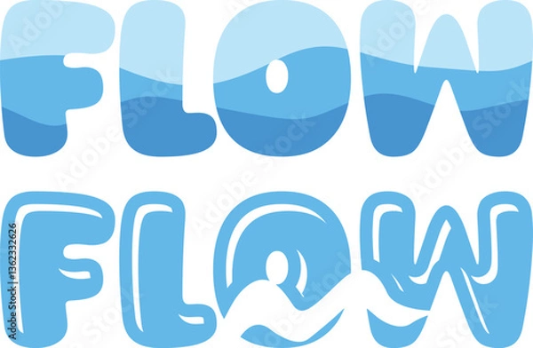 Obraz Logo FLOW Typography Illustration with a Touch of Water