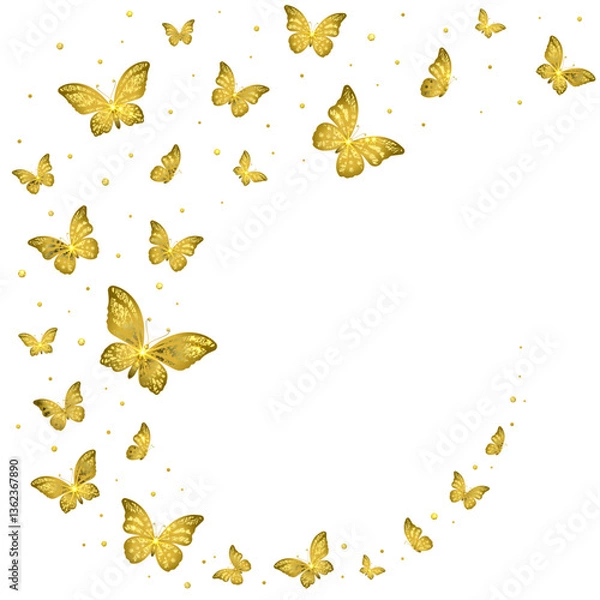 Obraz Frame of a Flock of Golden Butterflies