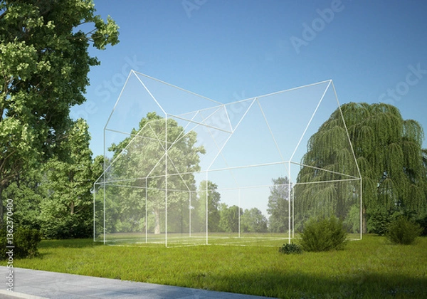 Obraz Umrisse eines Hauses auf Baugrundstück