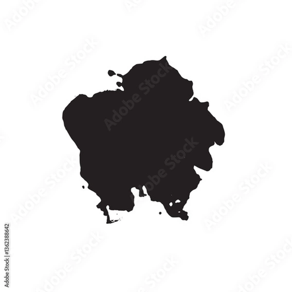 Obraz Black flat drop blot isolated on white background. vector illustration