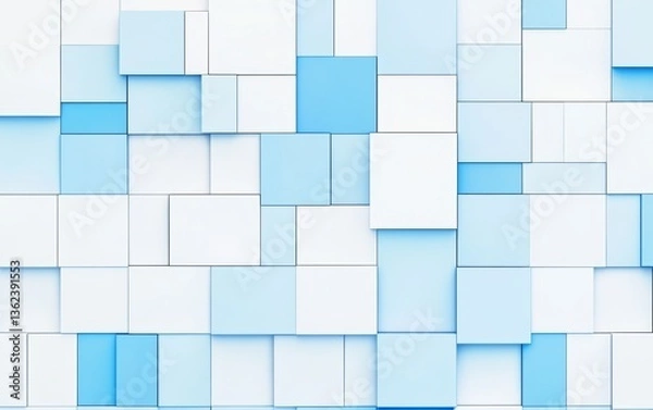 Fototapeta Blue and White Abstract Geometric Background Design