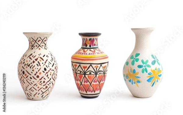 Obraz Colorful Handcrafted Vases with Unique Patterns