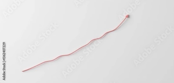 Obraz Elegant single line graph ascends smoothly against a muted background, grey, elevation