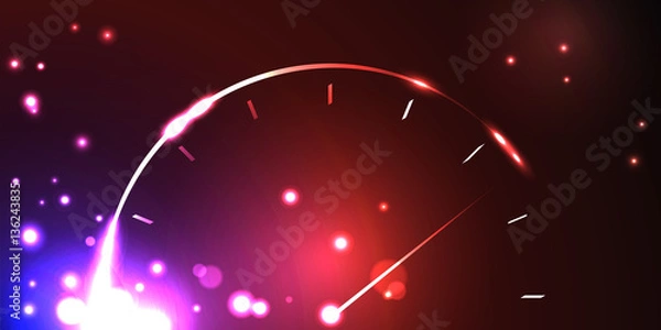 Obraz Abstract speedometer in the luminous background. Vector illustration.