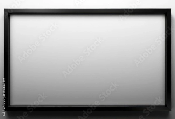 Fototapeta Subtle grayscale gradient backdrop within a sleek black frame, background, image
