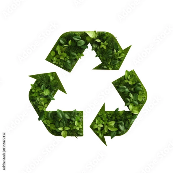 Fototapeta Leaf Recycle Symbol on transparent background