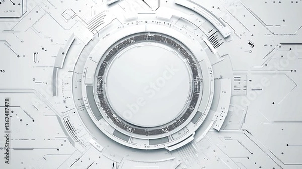 Fototapeta Abstract technology circular interface graphic,  background, futuristic