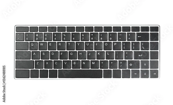 Fototapeta black computer keyboard on white isolated background