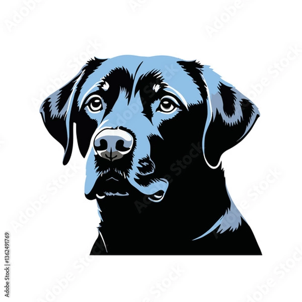 Fototapeta Black Labrador portrait with artistic flair in a modern style