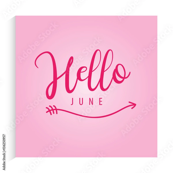 Fototapeta June Greeting Background With Pastel Color