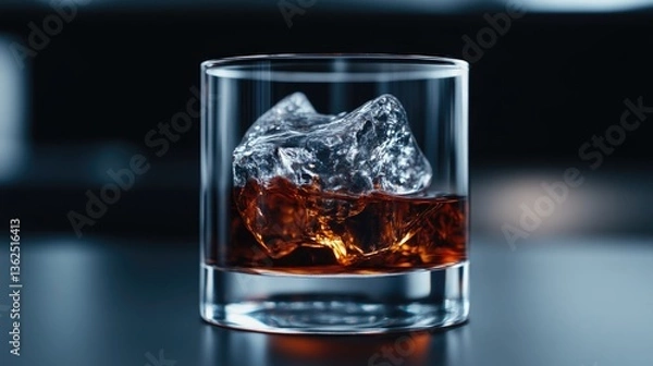 Fototapeta Whiskey tumbler with ice