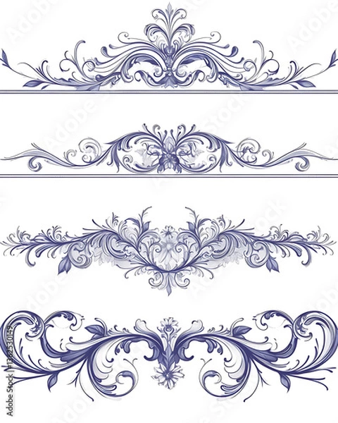 Obraz Floral flower vector Illustrations on white background