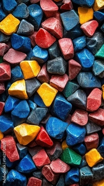 Fototapeta High-resolution texture of recycled plastic granules for design use.