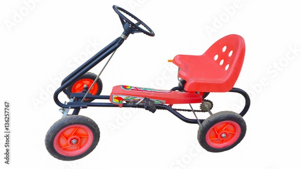 Fototapeta Go-cart for child , isolated on white photo