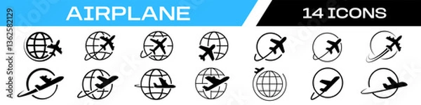 Fototapeta airplane icon. airplane icon set