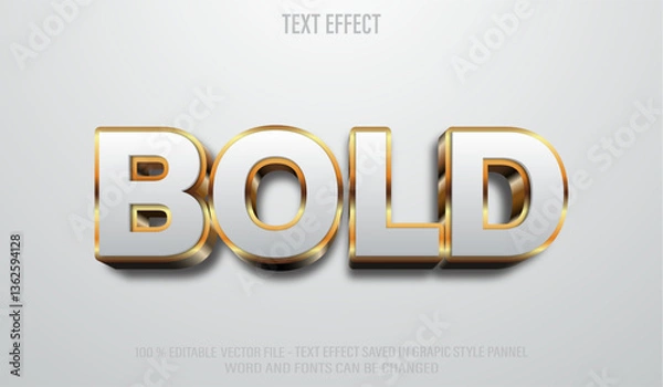 Obraz Bold Golden 3d editable text effect style