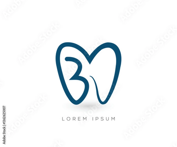 Obraz B Initial dental logo template