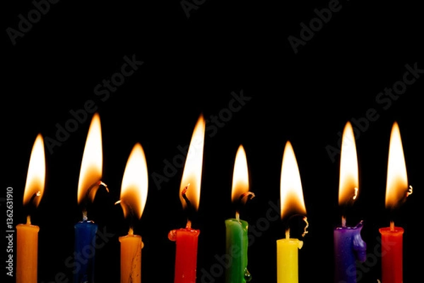 Obraz Burning church candles against a dark background