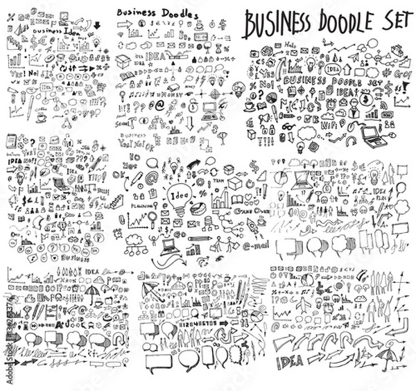 Fototapeta Business doodles sketch eps10 vector