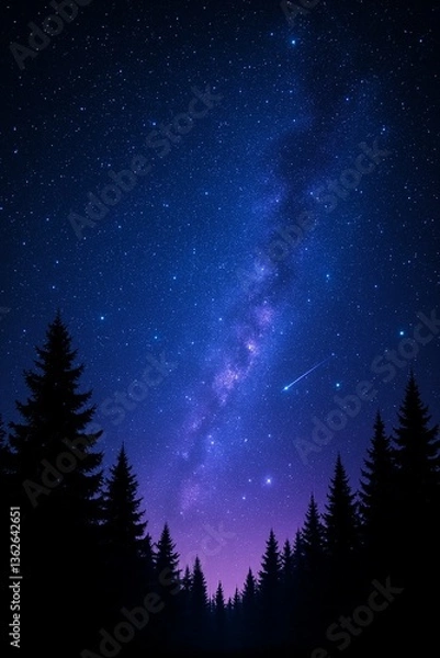 Obraz 星空の森