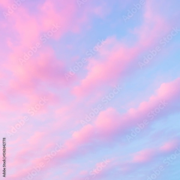 Obraz ピンクと水色のグラデーション雲