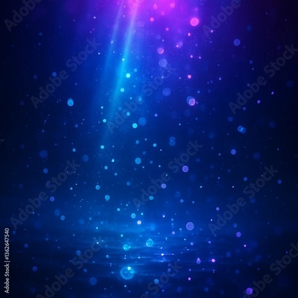 Obraz 深海に漂う光と泡（ネオン風）