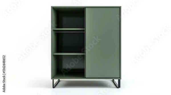 Obraz A green cabinet with a white background