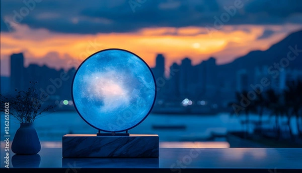 Obraz Moon lamp with skyline