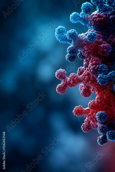 Obraz Virus and Bacteria – Microscopic View of Infection