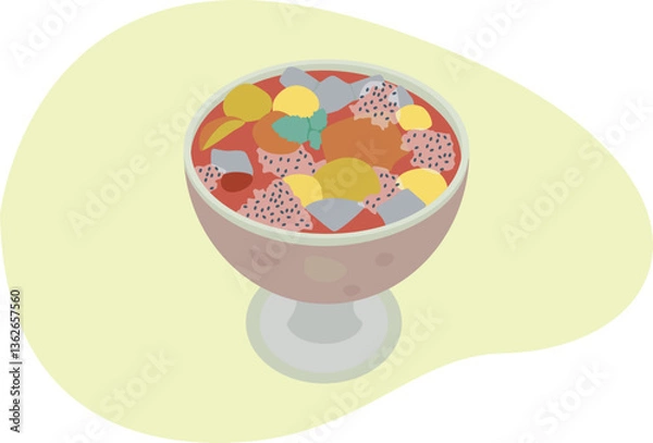 Obraz Fruit Ice on the transparent cup