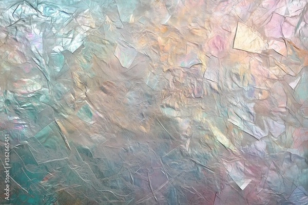 Fototapeta Vintage abstract pearlescent foil background with shimmering mother-of-pearl and rainbow colors.Pearlescent texture.