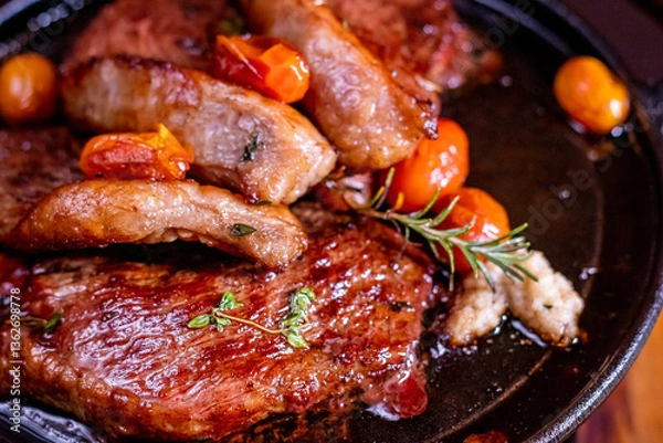 Obraz beef steak with vegetables