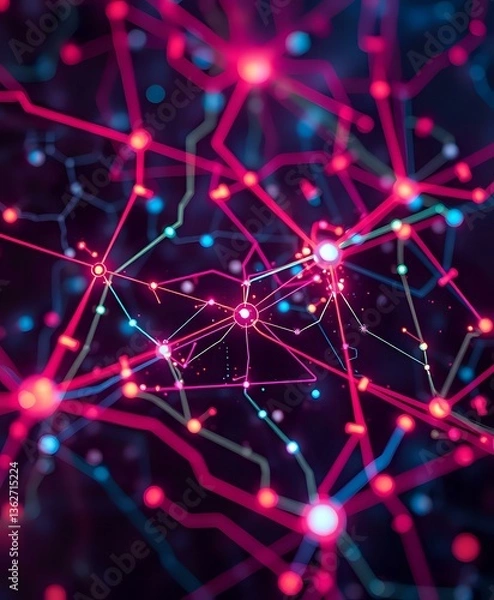 Fototapeta Cyberpunk Network: Abstract Technology Design