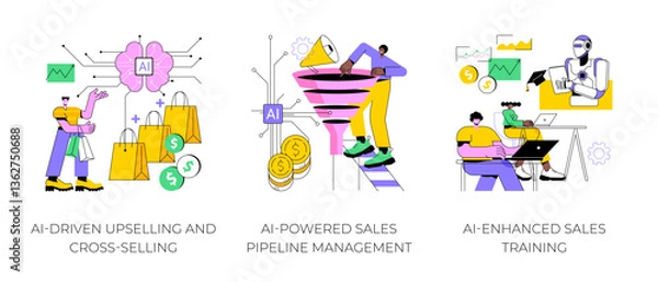 Obraz Artificial Intelligence in Sales abstract concept vector illustrations.