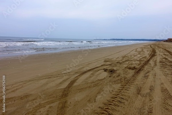 Obraz footprints on the beach
