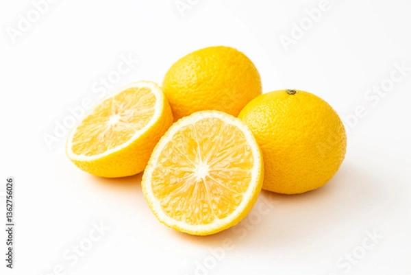 Fototapeta 白背景に日向夏みかん