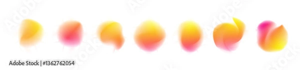 Fototapeta PNG gradation radial abstract shape light png gradient blur circle blurry blue element vector colours round fluid mesh blob neon red sphere purple pink aura form bubble blend yellow three-dimensional 