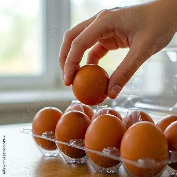 Obraz hand holding a egg