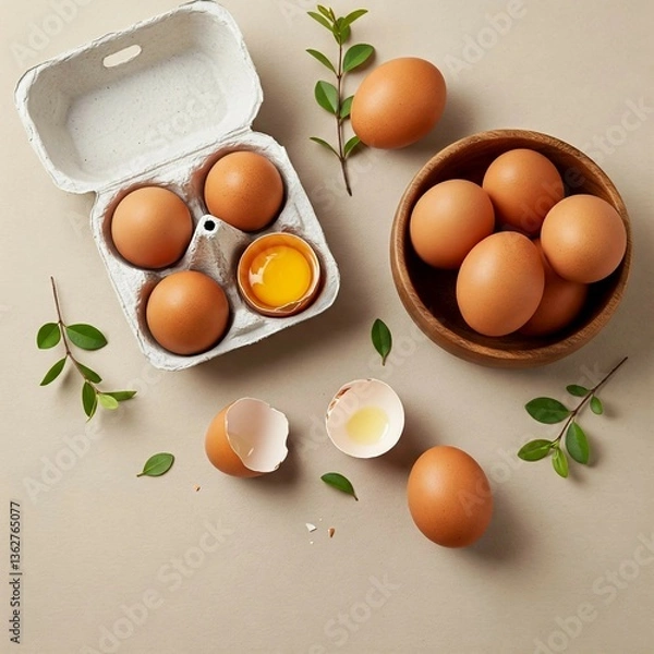 Obraz eggs on the table