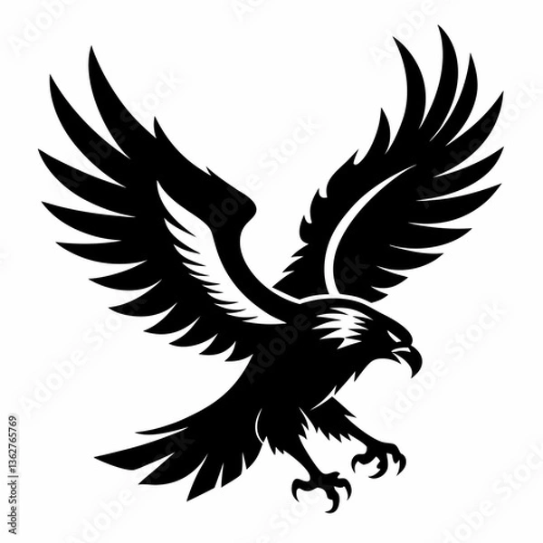 Obraz flying eagle silhouette