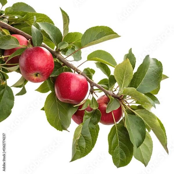 Fototapeta apples on a branch isolated image