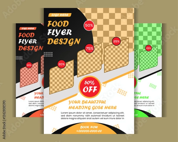 Obraz  Creative Abstract food Flyer Design Template | Modern Gradient Flyer | Professional Event, Business, Marketing & Invitation Card Design