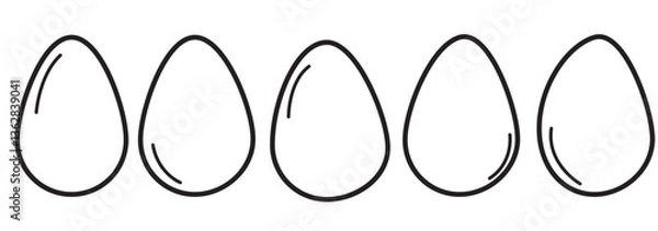 Fototapeta Easter Egg vector Icon. Flat style egg icon set. Vector illustration.