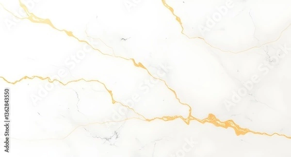 Obraz White Marble Texture with Golden Veins for Luxurious Backgrounds